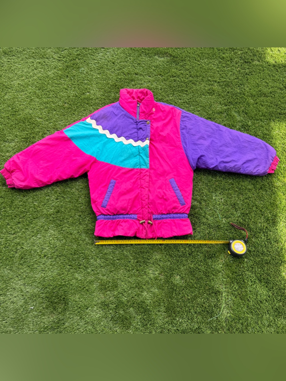 Jordache Pink Purple Teal Colorblock Windbreaker Jacket
